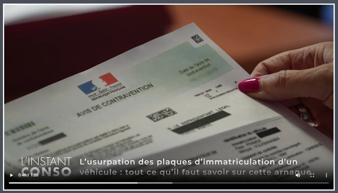 usurpation des plaques d'immatriculation